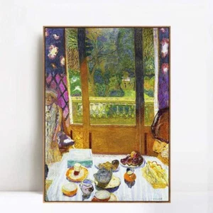 Framed Canvas Print Bowls and Plates of Fruit by Pierre Bonnard 28"x40" - Picture 1 of 8