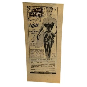 Fredericks of Hollywood Vintage Print Ad 50s Sexy Woman Be Daring Night Lights - Picture 1 of 5