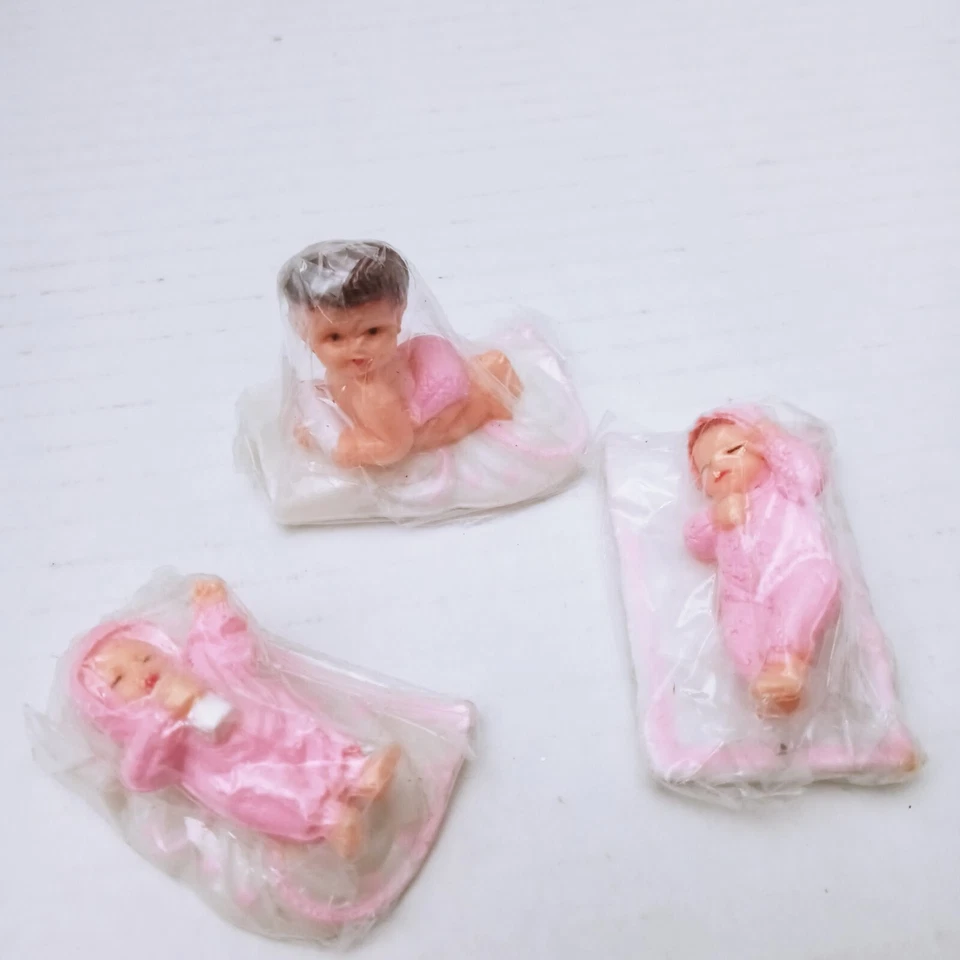Lote De 20 Decoraciones De Cupcakes Vintage Baby Shower Pastel Toppers Rosa Plástico Niña Foto 1 de 4