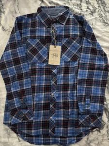 WEATHERPROOF BOYS BUTTON DOWN PLAID LIGHTWEIGHT SHIRT(BLUE L 14)NWT - Picture 1 of 3