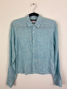 Orlebar Brown Shirt Mens Size XS UK Blue Linen Tailored Fit Long Sleeve Button - Picture 1 of 16
