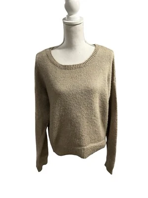 Love By Design Tan Bow Back Sweater Size Large - Imagem 1 de 3