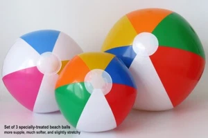 Specially-treated more supple, much softer, slightly stretchy 3 beach ball set - Picture 1 of 5