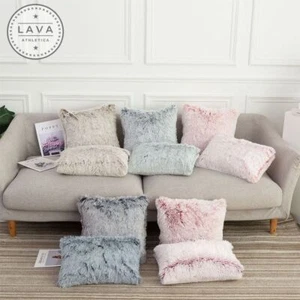 Faux Fur Throw Pillow Case Comfy Fluffy Plush Sofa Cushion Cover Home Decor Room - Picture 1 of 15