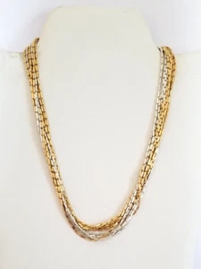 Collar Napier Cadena Multi Hilo Metal Tono Blanco y Dorado - Imagen 1 de 11