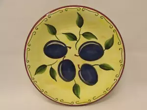 WSO50 by Williams-Sonoma Salad Plate Life Style Blue Plums Maroon Trim b128 - Photo 1 sur 2