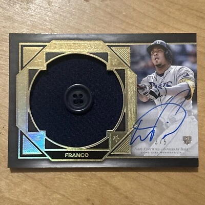 2022 Topps Five Star Wander Franco RC Auto Jumbo Patch Button 3/5 Rays - Image 1 of 4