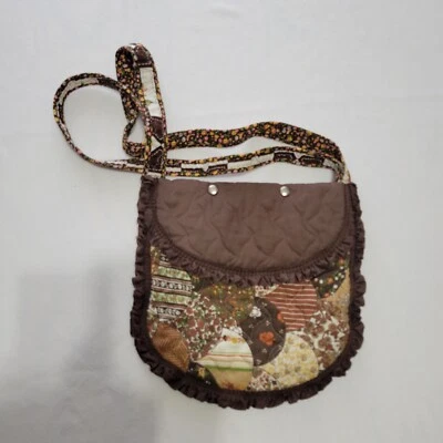 Lindo bolso de mano acolchado hecho a mano con patrón de retazos rurales bolso artesanal Cottagecore Foto 1 de 4