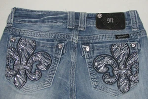Womens Miss Me Straight Stretch Jeans. Size 26 Blue. 29" Inseam. - Picture 1 of 5