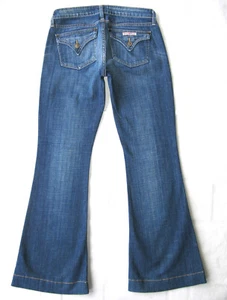 Hudson Low Flare Jeans Wm Sz 26 Nordstrom Exclusive Blue Distressed+Stretch L29 - Picture 1 of 10