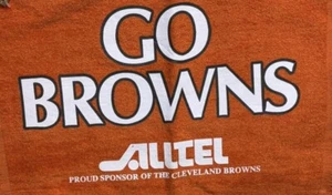 Y2K Cleveland Browns TailGate Handtücher GO BROWNS NFL Orange Weiß Alltel 11”X15” - Bild 1 von 4