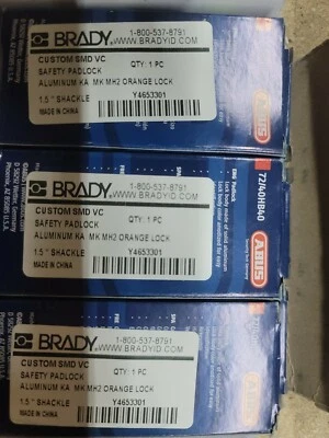 6 Abus Brady KEYED ALIKE Orange Safety Lockout Aluminum Padlock 724044 Case 20/A