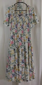 Simplee Women's Boho Floral Square Neck Maxi Dress Size Small - Picture 1 of 3