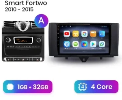 RADIO 2 DIN 9" PARA SMART 451 BLUETOOTH NAVEGADOR USB ANDROID WiFi 2010/2015 - Imagen 1 de 4