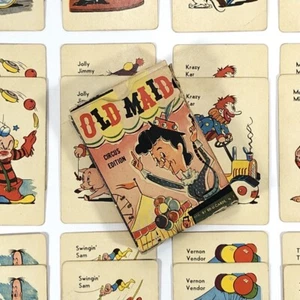 RARO gioco di carte da gioco vintage Ed U Cards OLD MAID Circus Edition USA COSÌ COM'È - Foto 1 di 12