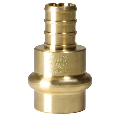 25 Piezas XFITTING 1/2" Prensa x 1/2" Acoplamiento Pex, Montaje a Prensa, Latón Sin Plomo Foto 1 de 4