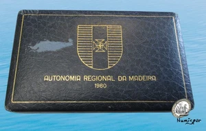 PORTUGAL MADEIRA 1980 SILVER PROOF SET 2 COINS KM 4a-5a PS1 - Picture 1 of 3