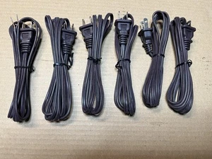 6- Electric Lamp-Radio-Small Appliance 6' Black Replacement Cord Polarized Plug - Picture 1 of 3