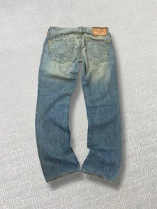 True Religion Straight Jeans Womens Size W30 L31 Blue Designer Urban 90s 2000s - Picture 1 of 9