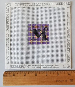 Lani Needlepoint Small Initial Letter M Unsigned 2" Design - Picture 1 of 3