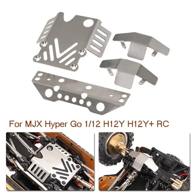 RC metal front rear Chassis guard plate kit For MJX Hyper Go 1/12 H12Y H12Y+ RC - Image 1 of 4