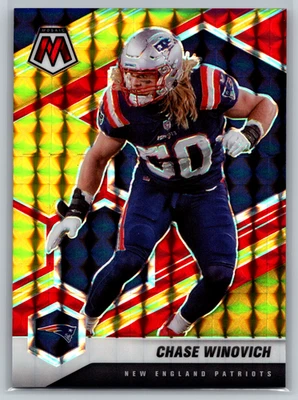Chase Winovich 2021 Panini Mosaic Choice Fusion Red & Yellow /80 #141 Patriots - Image 1 of 2