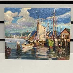 8x10 Lithograph Print of Cape Cod Harbor by Bollendonk - Picture 1 of 6