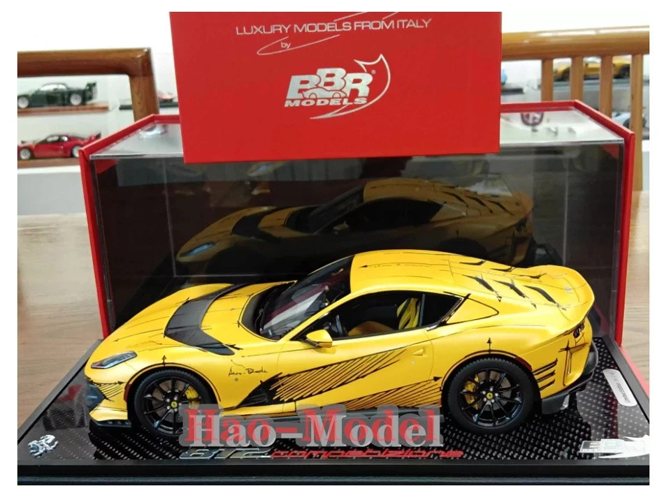 BBR 1:18 Ferrari 812 Competizione modelo de carro fundido resina presentes amarelo - Imagem 1 de 1