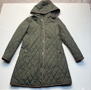 Ralph Lauren Litchfield Quilted Jacket XS Mid-length Hooded  Equestrian - Picture 1 of 7