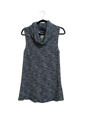 Suéter Top Dolan Anthropologie Charente Tejido Capucha Cuello L Negro Gris Blanco Foto 1 de 4
