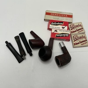 Vintage Lot Wooden Smoking Tobacco Pipe Parts - Picture 1 of 6