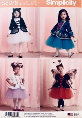 Simplicity Pattern S8978 Toddlers & Girls Fancy Dress Costumes Sizes 3-8 - Image 1 of 2