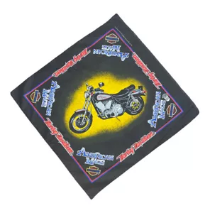 "Harley Davidson Vintage Bandana schwarz gelb Vintage USA 22"" - Bild 1 von 3