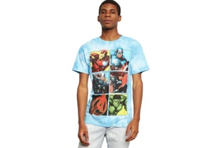 Marvel Blue Tie Dye Avengers Comic Graphic Tee Size Small - Picture 1 of 2