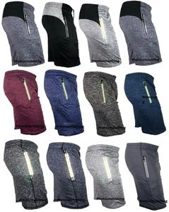 SALE Mens Lightweight Shorts Reflective Side Pockets Jersey Panel Holiday Fleece - Picture 1 of 14