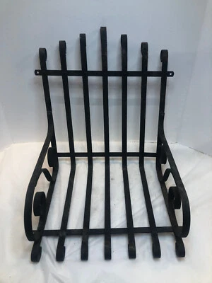 Vintage Small Black Wrought Iron Garden Patio Chair Seat - No Legs - 16" x 16" - Image 1 of 4