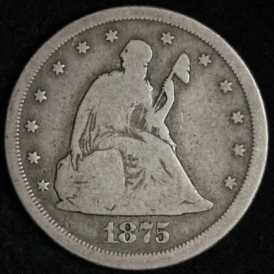 1875-S Seated Liberty Twenty Cent Piece FINE E308 TVPM - Image 1 of 2