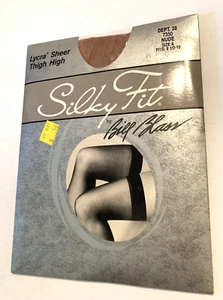 Silky Fit Bill Blass Thigh Highs Nude Size A 8 1/2-10 Lycra Sheer 100% Nylon - Picture 1 of 8