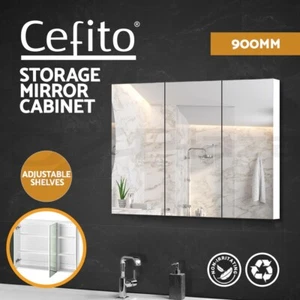 Cefito Bathroom Shaving Cabinet Mirror Vanity Medicine Wall Storage 900mmx720mm - Picture 1 of 10