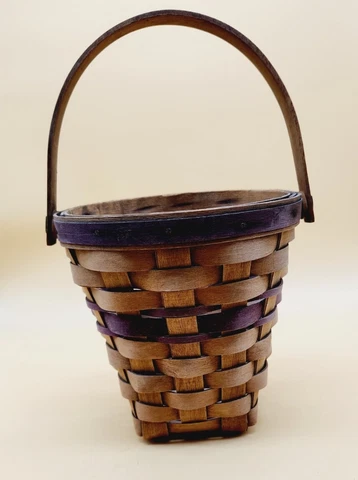 Vintage Longaberger 1994 Picnic purple lilac May Treat Handwoven Basket handle Cover