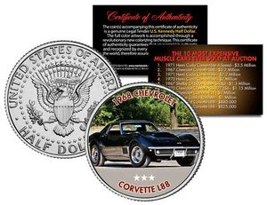 1968 CHEVROLET CORVETTE L88 Expensive Auction Muscle Car JFK Half Dollar US Coin - Picture 1 of 1