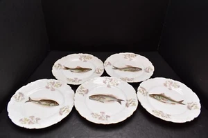 ANTIQUE Vintage 5 pc Set Carlsbad Fish Game Plates~Austria Victoria Assorted - Picture 1 of 12