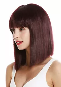 Damen Perücke kurz schulterlang Longbob glatt Kleopatra Pony Bordeaux-Rot VK-10 - Bild 1 von 4