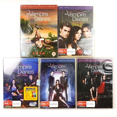 THE VAMPIRE DIARIES SEASON 1 2 3 4 5 DVD. REGION 2 / 4. VERY GOOD / NEW SEALED - Image 1 of 4