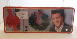 Russell Stover Elvis Presley Happy Holidays Christmas Candy Tin Empty - Picture 1 of 17