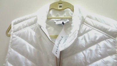 Peck & Peck  Sz 8 Quilted White Progressive Color Zip Up Vest Jacket Womens - Image 1 of 4
