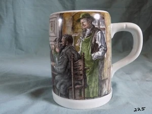 Taza de cerveza vintage de porcelana Tirschenreuth Baviera con escena de pub pintada - Imagen 1 de 9