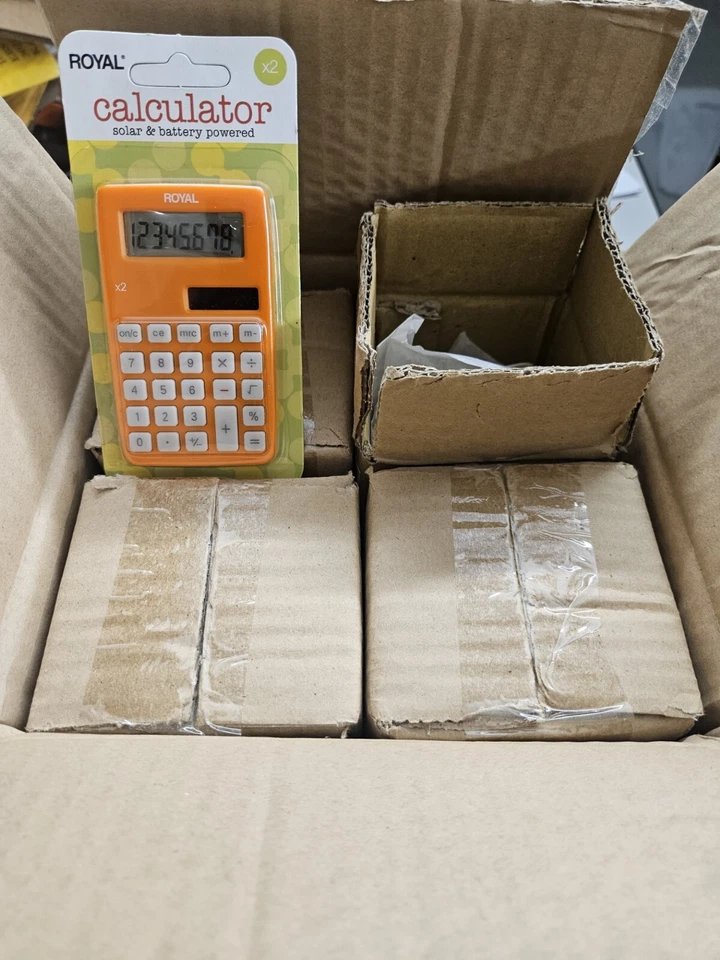 Box of 48 Royal Pocket Sized Calculators(assorted colors) Model X-2 - Image 1 of 1