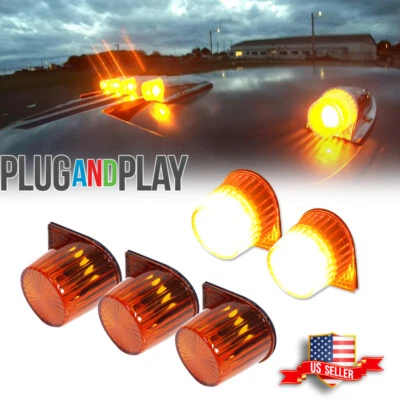 Luces LED ámbar de separación de cabina de techo 5 piezas para 84-93 D150 D250 D350 W150 W250 W350 Foto 1 de 4