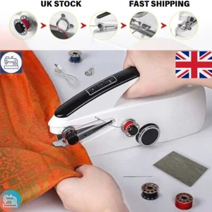 Portable Mini Sewing Machine Handheld - USB Cordless Quick Fabric Repair Kit - Picture 1 of 13